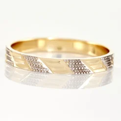 Histoire d'Or Alliance Manig Ruban Plat Or Bicolore