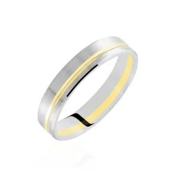 Histoire d'Or Alliance Marcio Ruban Plat Or Bicolore New