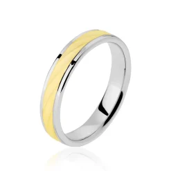 Histoire d'Or Alliance Maria-celeste Ruban Plat Or Bicolore Hot