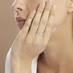 Histoire d'Or Alliance Marielle Ruban Plat Or Blanc Hot