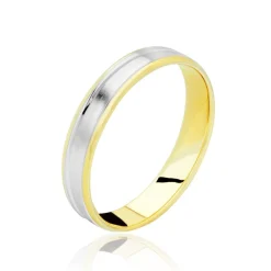 Histoire d'Or Alliance Marlise Ruban Plat Or Bicolore Clearance