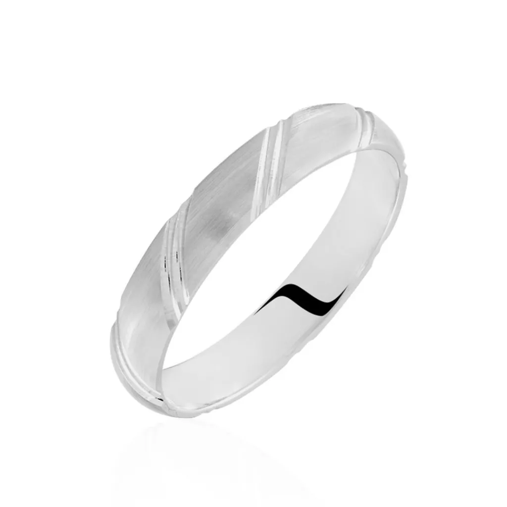 Histoire d'Or Alliance Marlon Demi Jonc Classique Or Blanc New