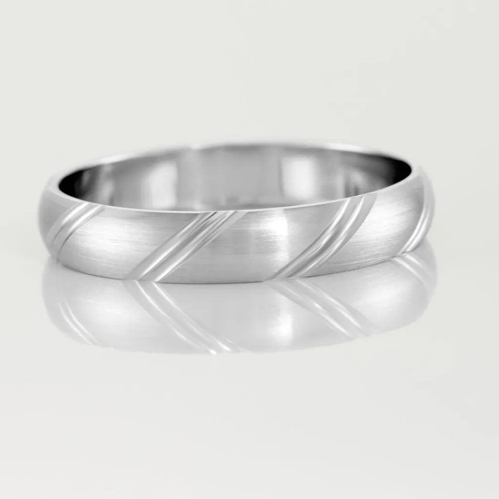 Histoire d'Or Alliance Marlon Demi Jonc Classique Or Blanc New