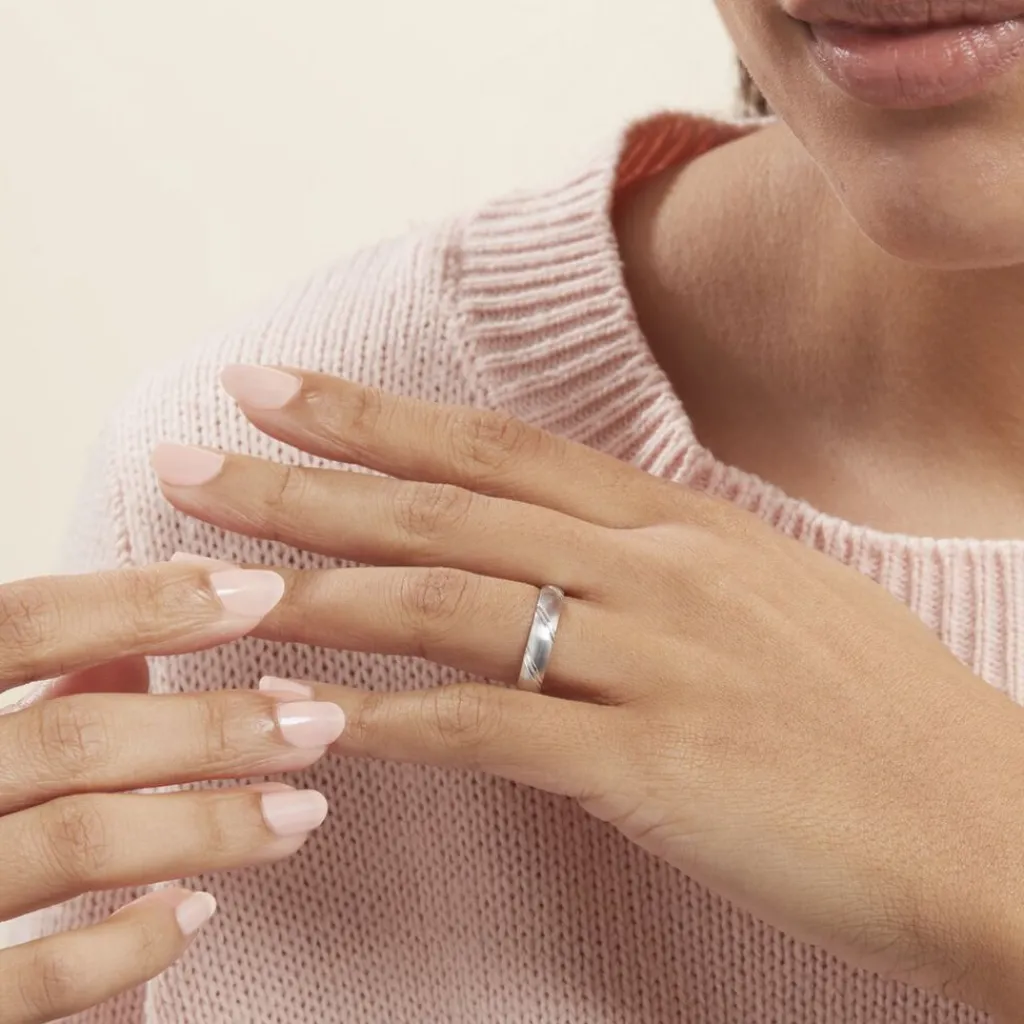 Histoire d'Or Alliance Marlon Demi Jonc Classique Or Blanc New