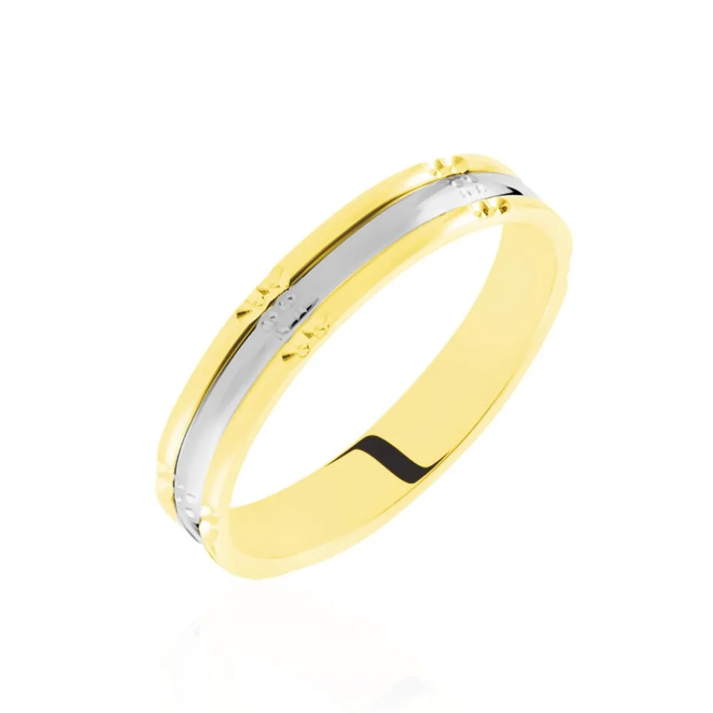 Histoire d'Or Alliance Marvin Demi Jonc Classique Or Bicolore Sale
