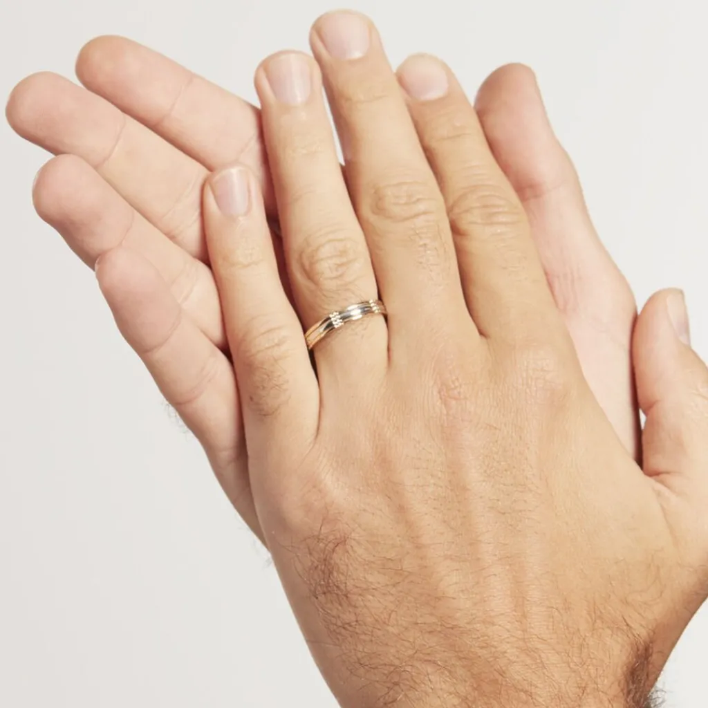 Histoire d'Or Alliance Marvin Demi Jonc Classique Or Bicolore Sale