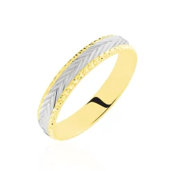 Histoire d'Or Alliance Marzelle Ruban Plat Or Bicolore Hot