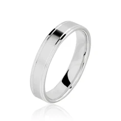 Histoire d'Or Alliance Mat Et Brillant Or Blanc Ambre Discount