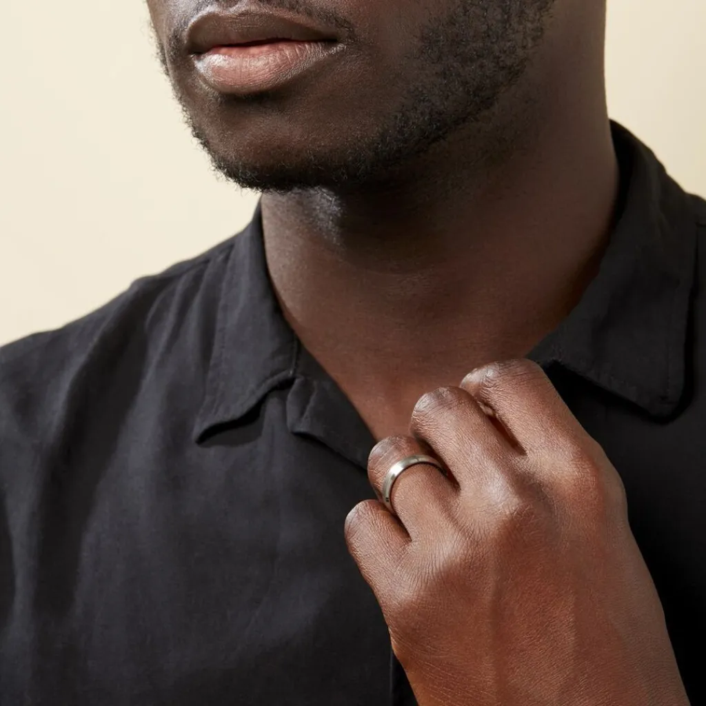 Histoire d'Or Alliance Mat Et Brillant Biseaute Ruban Plat Palladium Blanc Hot