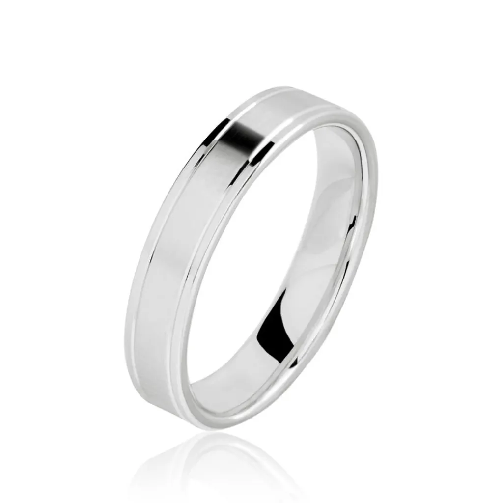 Histoire d'Or Alliance Mat Et Brillant Or Blanc Ambre Discount