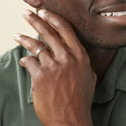 Histoire d'Or Alliance Mat Et Brillant Liseret Ruban Plat Palladium Blanc Outlet