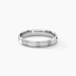 Histoire d'Or Alliance Mat Et Brillant Ruban Plat Palladium Blanc Best