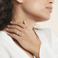 Histoire d'Or Alliance Matheo Ruban Plat Or Blanc Hot