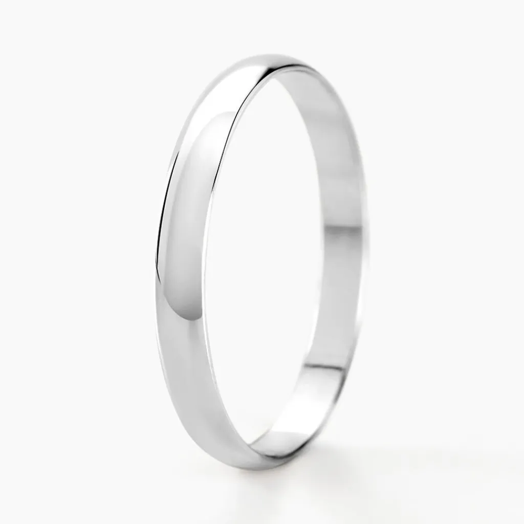 Histoire d'Or Alliance Meredithe Demi Jonc Classique Or Blanc Hot