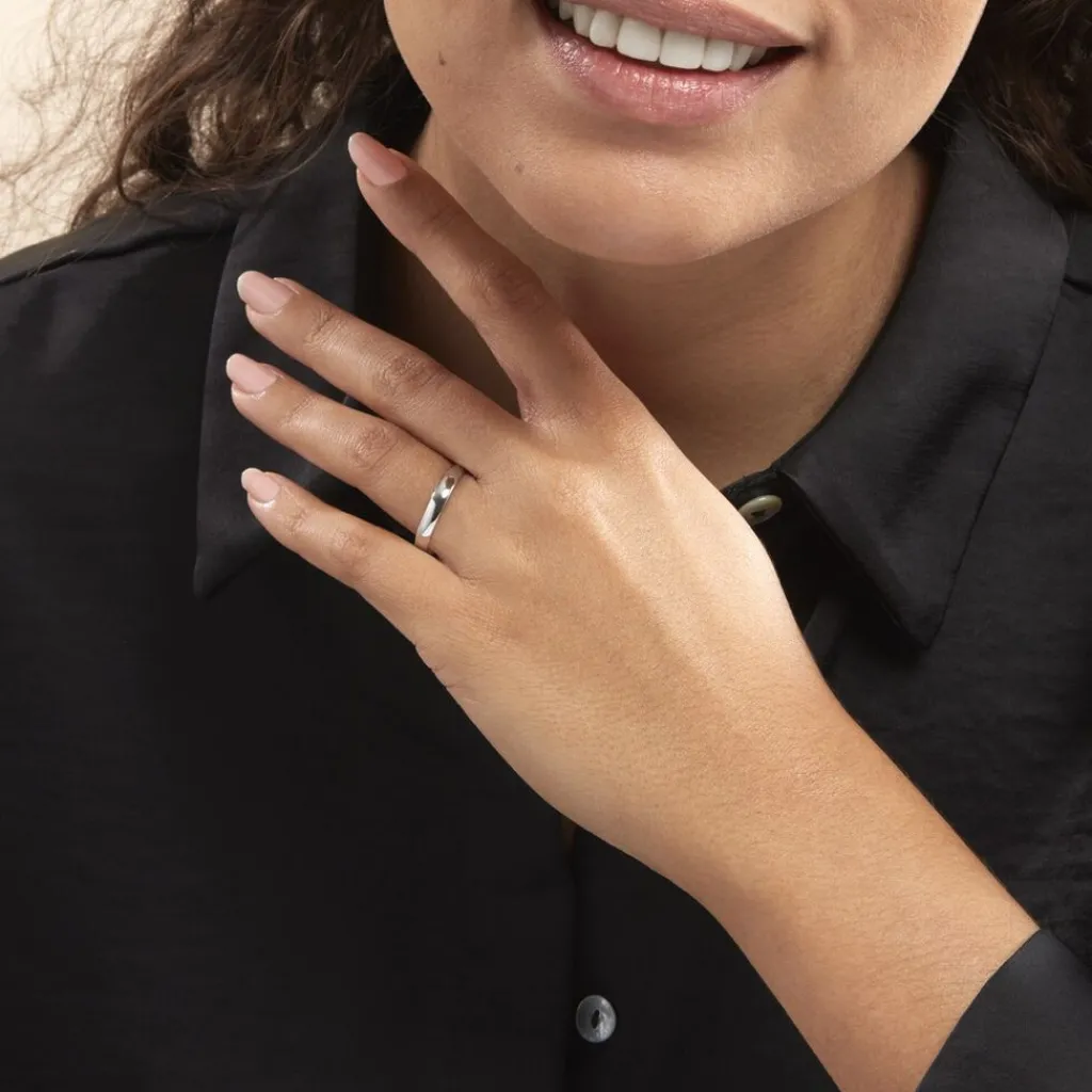 Histoire d'Or Alliance Meredithe Demi Jonc Classique Or Blanc Sale