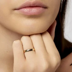 Histoire d'Or Alliance Meredithe Demi Jonc Classique Or Jaune New