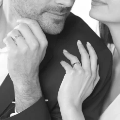 Histoire d'Or Alliance Meredithe Ruban Plat or blanc Clearance