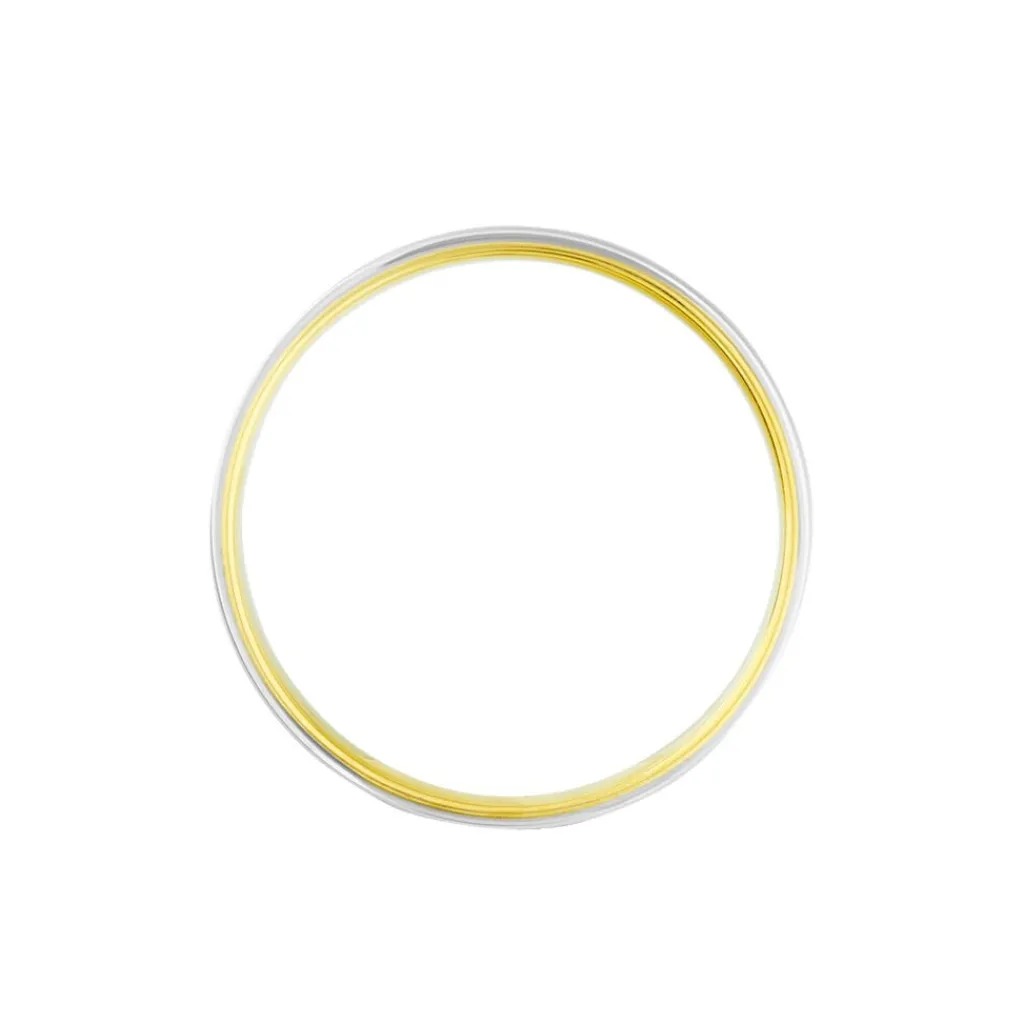 Histoire d'Or Alliance Miroir Ruban Plat Or Bicolore Best