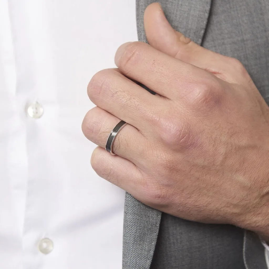 Histoire d'Or Alliance Naudin Ruban Plat Or Blanc