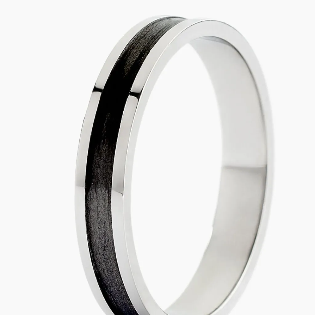 Histoire d'Or Alliance Navid Palladium Blanc Et Carbone Hot