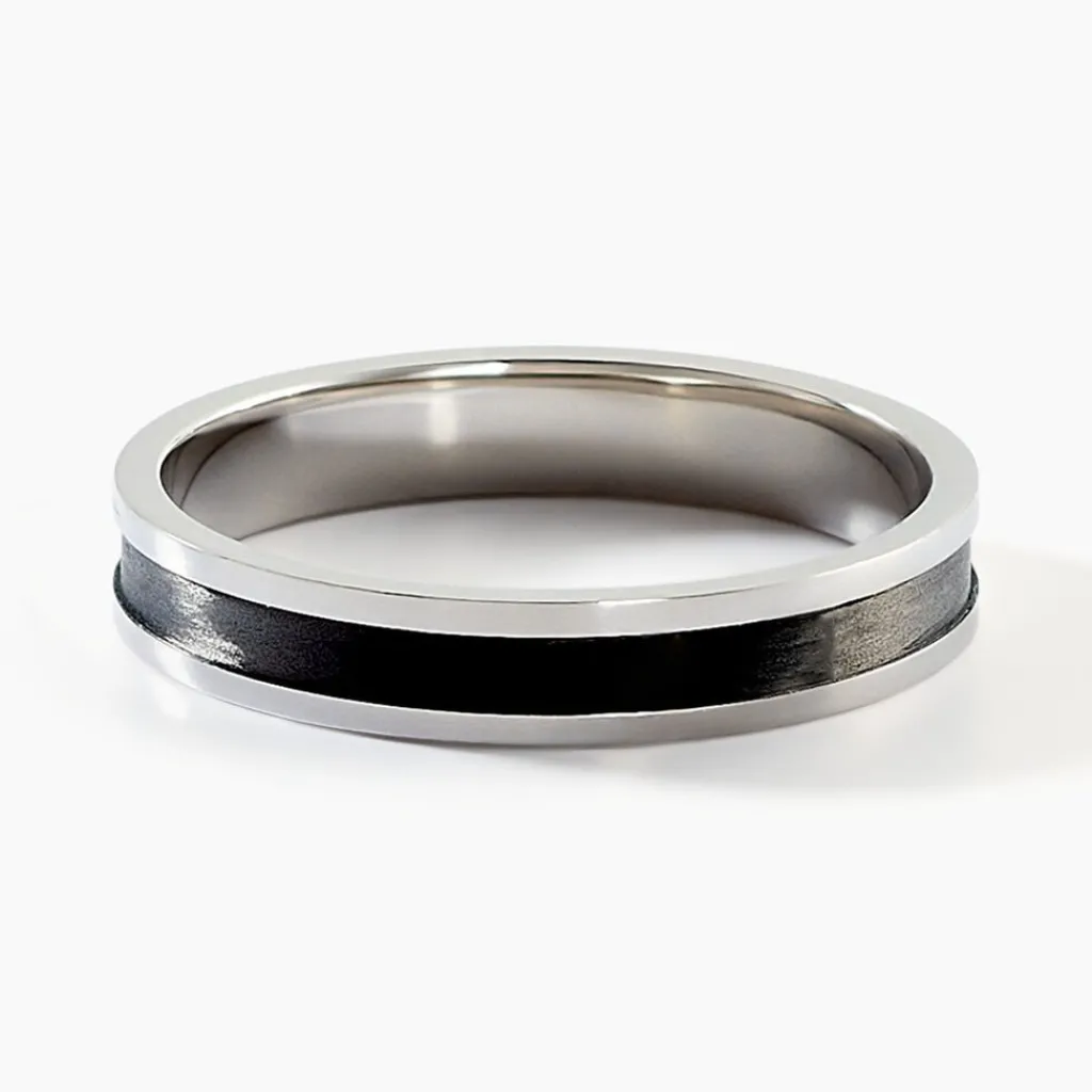 Histoire d'Or Alliance Navid Palladium Blanc Et Carbone Hot