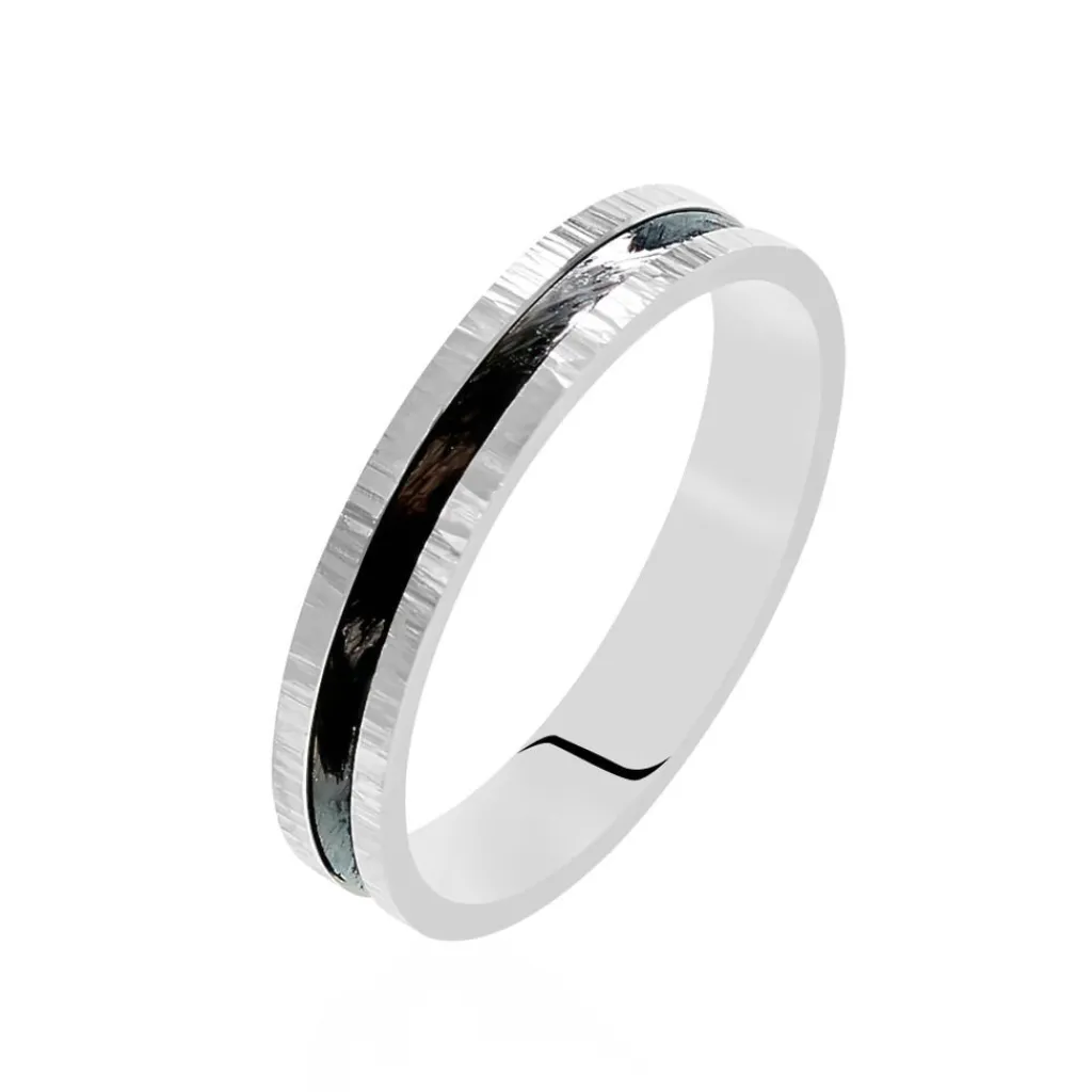 Histoire d'Or Alliance Navido Ruban Plat Palladium Bicolore Sale