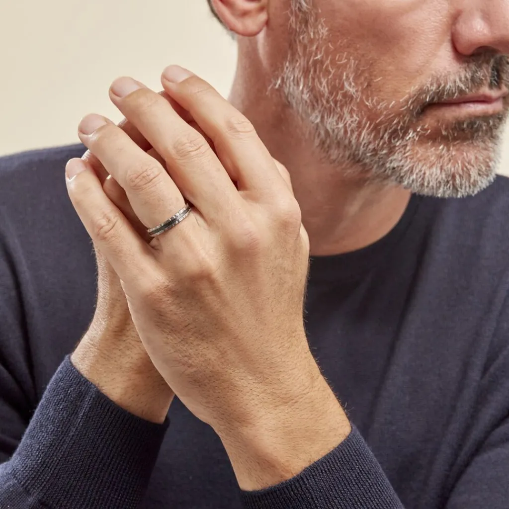 Histoire d'Or Alliance Navido Ruban Plat Palladium Bicolore Sale