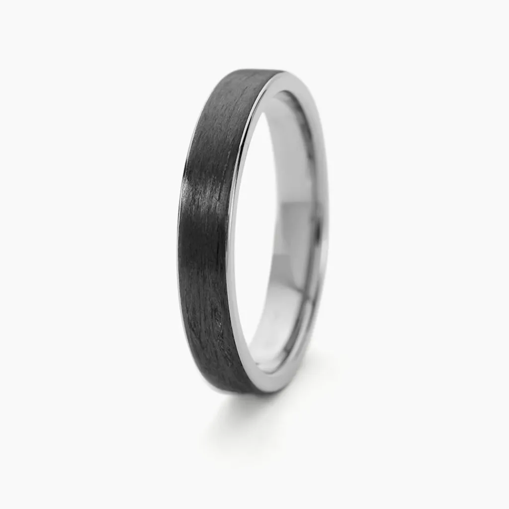 Histoire d'Or Alliance Nayhan Ruban Plat Titane Blanc Outlet