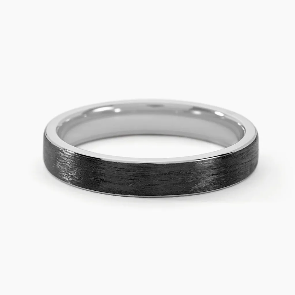 Histoire d'Or Alliance Nayhan Ruban Plat Titane Blanc Outlet