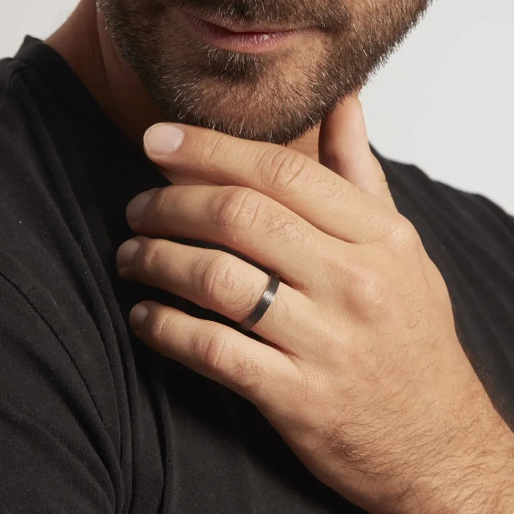 Histoire d'Or Alliance Nayhan Ruban Plat Titane Blanc Outlet