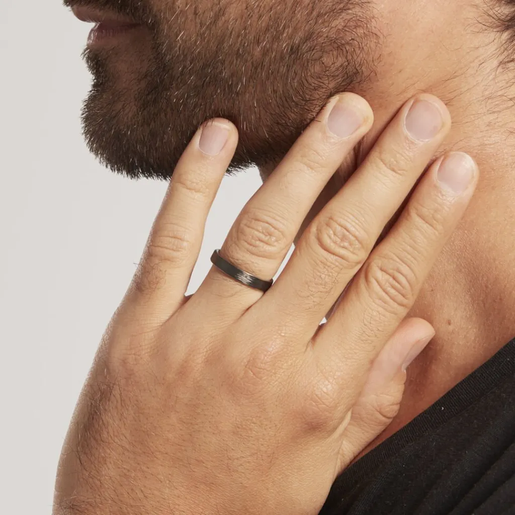 Histoire d'Or Alliance Nayhan Ruban Plat Titane Blanc Outlet