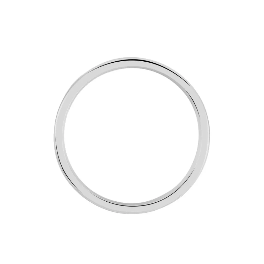 Histoire d'Or Alliance Nelcie Ruban Plat Argent Blanc Hot