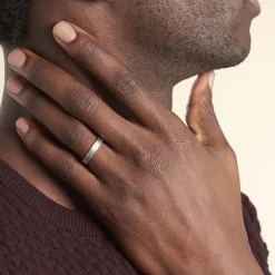 Histoire d'Or Alliance Nelcie Ruban Plat Argent Blanc Hot