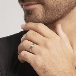 Histoire d'Or Alliance Padrig Ruban Plat Palladium Blanc Sale