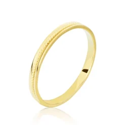 Histoire d'Or Alliance Perlee Ruban Plat or jaune New