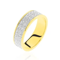 Histoire d'Or Alliance Raphie Ruban Plat Or Bicolore