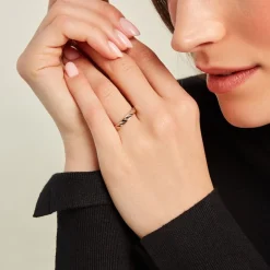 Histoire d'Or Alliance Raye Mat Ruban Plat Or Bicolore New