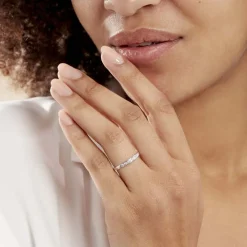 Histoire d'Or Alliance Rhea or blanc diamant New