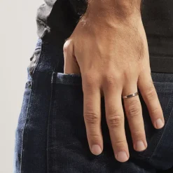 Histoire d'Or Alliance Rhodium Ruban Plat Palladium Bicolore Clearance