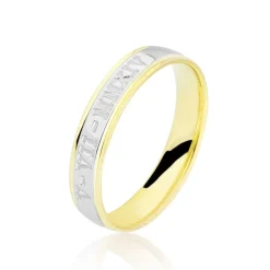 Histoire d'Or Alliance Romaine Demi Jonc Classique Or Bicolore