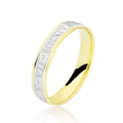 Histoire d'Or Alliance Romaine Ruban Bombé Or Bicolore