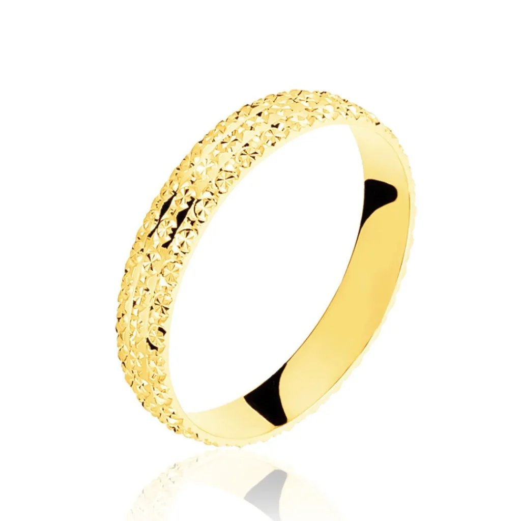 Histoire d'Or Alliance Roxie Ruban Plat or jaune New