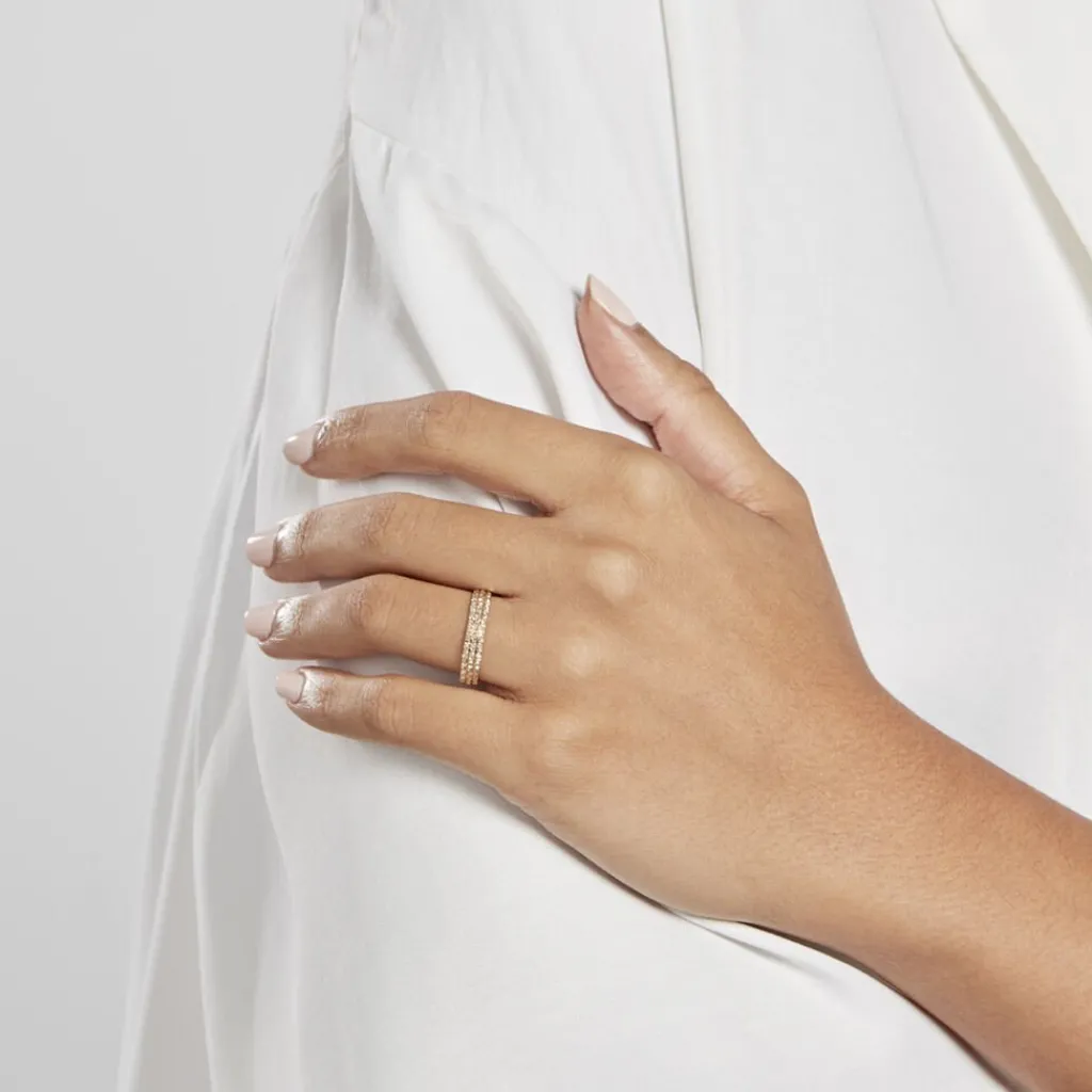 Histoire d'Or Alliance Roxie Ruban Plat or jaune New