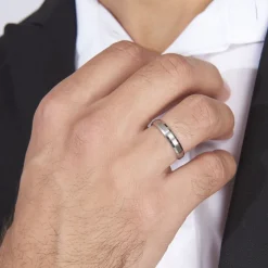 Histoire d'Or Alliance Ruban Mat Et Billant Biseautee Palladium Blanc Best