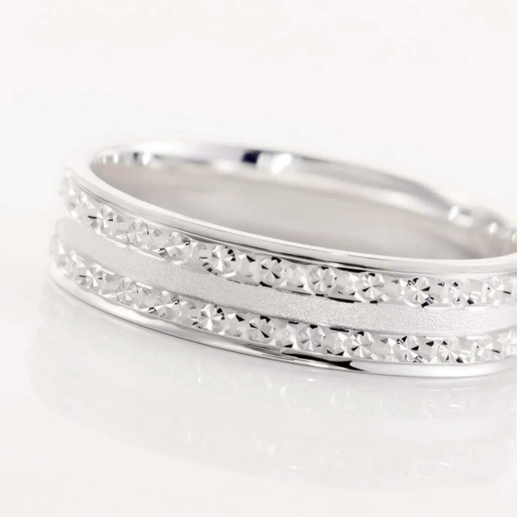 Histoire d'Or Alliance Satine Diamantee Ruban Plat Or Blanc Best