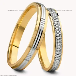 Histoire d'Or Alliance Sequana Ruban Plat Or Bicolore