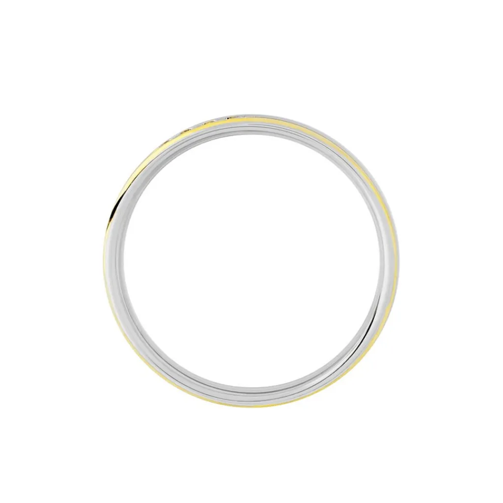 Histoire d'Or Alliance Serti Grains Ajoures or bicolore diamant Clearance