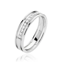 Histoire d'Or Alliance Serti Grains Ajoures or blanc diamant Sale