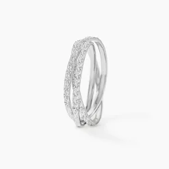 Histoire d'Or Alliance Shelena Ruban Plat Or Blanc