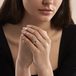 Histoire d'Or Alliance Sirona Demi Jonc or blanc